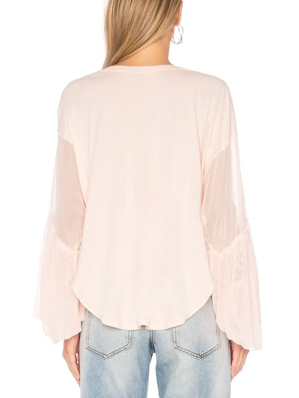 NWT Free People Women's Still Got It Tee Bell Sleeve Top in Peach Size Medium - Picture 2 of 7